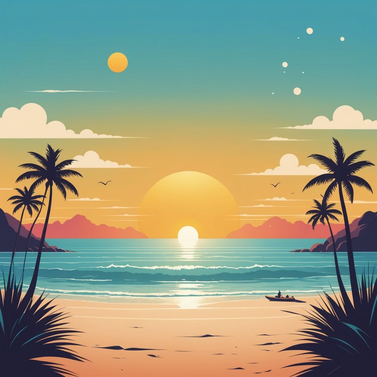 This track embodies the warmth and cheer of a sunlit tropical beach, blending lively rhythms with buoyant melodies to create a cheerful and optimistic soundscape. The flute leads the melody, supported by gentle percussion and rhythmic ukuleles, evoking images of sandy shores and clear blue skies.