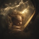 an aggressive lullaby blending harsh tones with soothing melodies