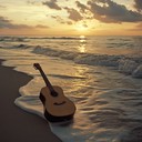 bittersweet guitar echoing through a deserted beachscape