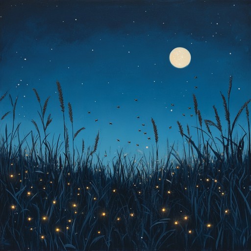 An enchanting instrumental lullaby that combines playful harp tunes with a gentle, upbeat rhythm, evoking images of fireflies dancing under a moonlit sky. The piece carries a lively yet soothing atmosphere perfect for bedtime cheer.