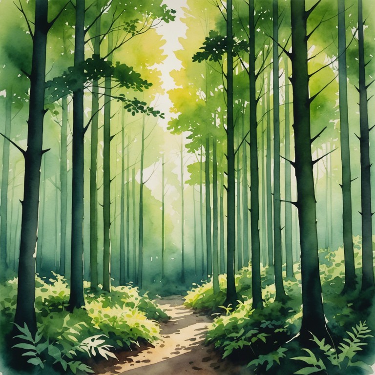 A gentle composition designed to evoke the magic of a forest at dawn, crafted with the delightful plucking of a harp. This track simulates a peaceful walk through dappled sunlight, with birds chirping and a slight breeze whispering through the leaves.