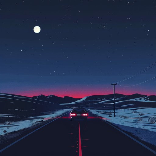 Imagine cruising down a deserted highway at night, the city skyline glowing in the distance. Shimmering synths and a steady, pulsing beat create an atmosphere of mystery and nostalgia, evoking images of vintage 80s sports cars and retro-futuristic aesthetics. Layers of arpeggiated melodies weave in and out, painting a vivid soundscape that transports the listener to a world of endless possibility and adventure.