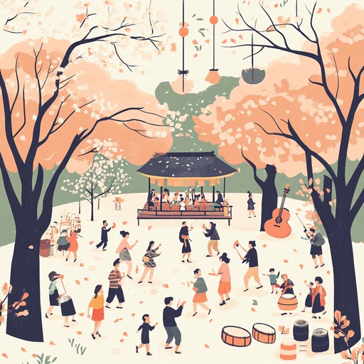 A dynamic jpop track that brings the festive spirit of a japanese spring festival to life. Featuring a sparkling and cheerful melody on synthesizers, driving rhythms with energetic drum patterns, and a mix of playful electronic elements, this instrumental captures the essence of dancing under cherry blossoms and celebrates the vibrant culture.