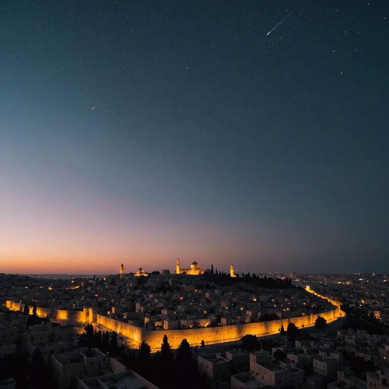 This composition takes you to a serene evening in jerusalem, intertwining feelings of peace with a deep, cultural resonance. It captures the essence of ancient tradition and the quiet introspection of jewish history through soothing melodies.