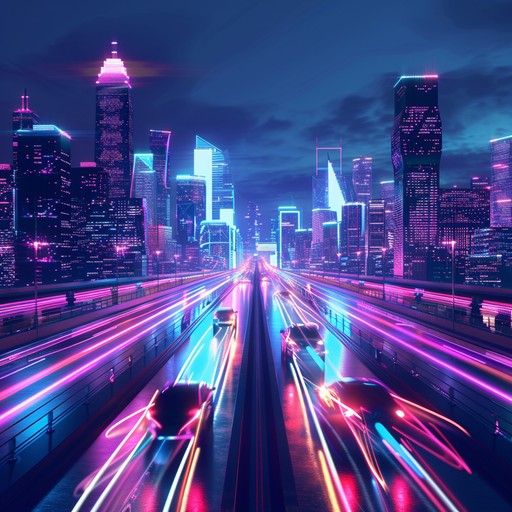 An exhilarating ride through neon lit cityscapes with pulsating synths, driving basslines, and nostalgic melodies. This track captures the essence of '80s retro futuristic vibes, perfect for night drives or high energy workouts.