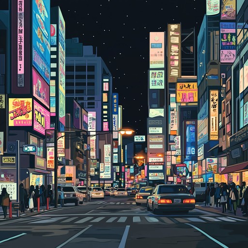 In the backdrop of a bustling cyberpunk cityscape, the track features a blend of old and new, echoing the past while intimating the future through a rich tapestry of glitchy rhythms and ethereal vocal chops. The piece rides the line between nostalgia and advancement, evoking the ceaseless hum of a neon drenched metropolis.