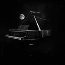 haunting piano composition evoking deep mystery and suspense.