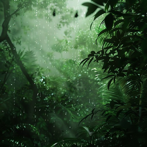 A serene minimalist journey through a distant rainforest, capturing the organic essence of nature with subtle melodic raindrops and ambient sounds. Expect a tranquil and immersive sonic experience, ideal for reflective moments.