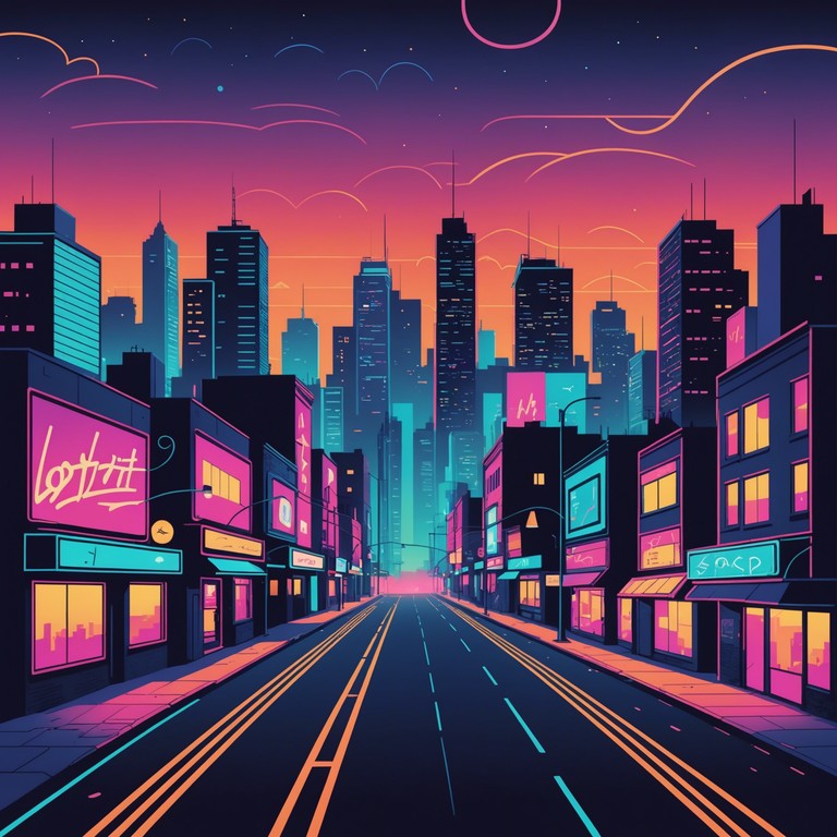 In this track, vivid retro synths and chirpy electronic beats blend to create a painting of a neon lit future touched with a whimsical, lighter feel. The blend of playful melodies and gritty cyberpunk elements makes it a perfect bridge between old and new worlds.