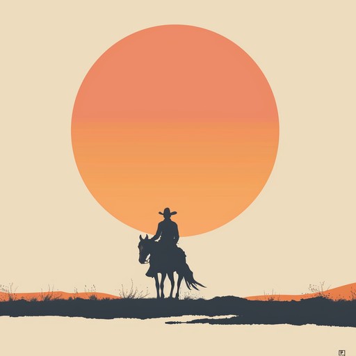 A gentle acoustic western song evoking serene sunsets and nostalgic horseback journeys. The music gently flows like the prairie wind, with warm string melodies capturing the soul of the old west. Ideal for a peaceful scene or reflective moment.