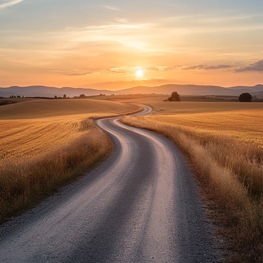 Experience the tranquil beauty of the heartland through warm americana music. The soothing acoustic guitar, harmonica, and fiddle blend together to depict a serene summer sunset over open fields. This track conveys a heartfelt sense of peace and contentment