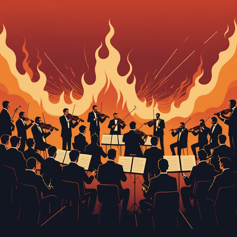 Delve deeper into the heart of a musical uprising as the symphony plays out like a climactic battle scene, with each note drawing you closer to the spirit of defiance and victory.