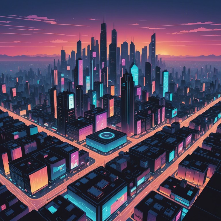 Imagine racing through a sprawling cyber megacity, where each beat intensifies the sense of urgency and technologic marvels unfold at every turn. This alternative take amplifies the digital elements and incorporates layers of complex, immersive soundscapes.