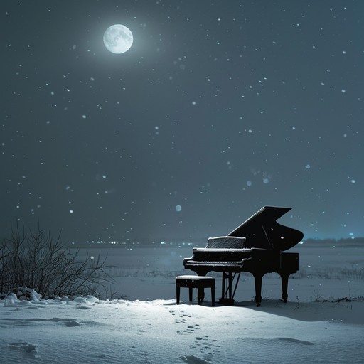 A reflective and sorrowful contemporary classical composition featuring tender piano melodies that evoke a sense of loss, longing, and introspection during a quiet winter's eve. The music is built on sparse, haunting harmonies, creating an intimate and emotional atmosphere, perfect for solitary contemplation and melancholic reflection.