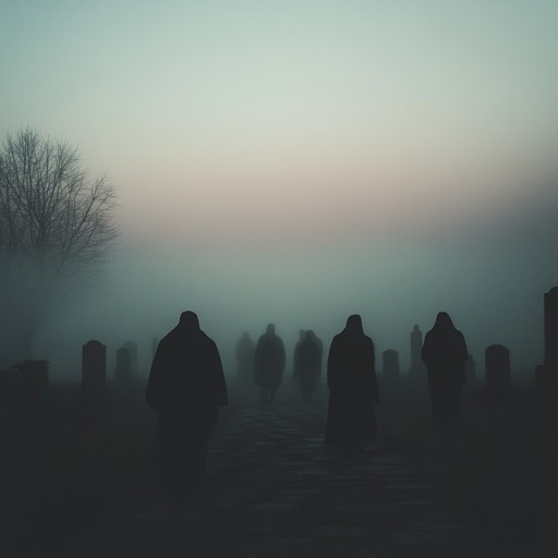 An instrumental piece featuring haunting echoes and melancholic melodies that blend seamlessly into a spectral soundscape. The music gently weaves through slow, mournful progressions, evoking an otherworldly, eerie sensation. Subtle reverb and ghostly harmonics create a chilling atmosphere, perfect for moments of introspection and sorrow.