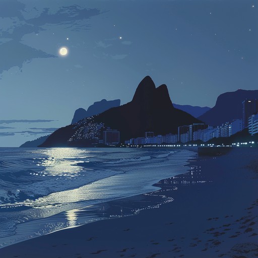 A gentle, romantic bossa nova piece featuring nylon string guitar, soft shaker percussion, and a warm doublebass. The melody is lyrical and inviting, evoking images of a couple strolling along the beach at sunset in rio de janeiro. The laid-back groove and lush harmonies create an intimate, sensual atmosphere perfect for relaxation or a candlelit dinner.