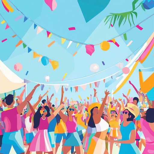 A bright, cheerful instrumental suomipop song capturing the essence of finnish summer festivals, with catchy melodies, uplifting rhythms, and a vibrant atmosphere that makes you want to dance and smile