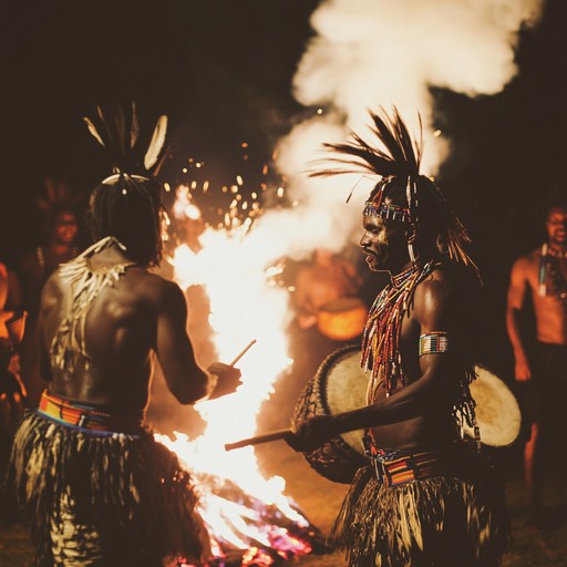 Immerse yourself in an ecstatic celebration filled with high energy tribal drumming and harmonious chants. This piece captures the essence of joyous festivity with pulsating rhythms and uplifting vocals, creating a lively and immersive cultural experience.