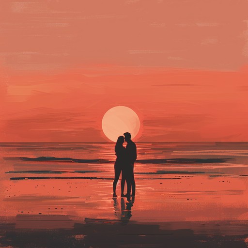 A radiant instrumental track embodies the joy of celebrating love during a breathtaking sunset, blending tender harmonies and vibrant rhythms to evoke feelings of warmth and affection.