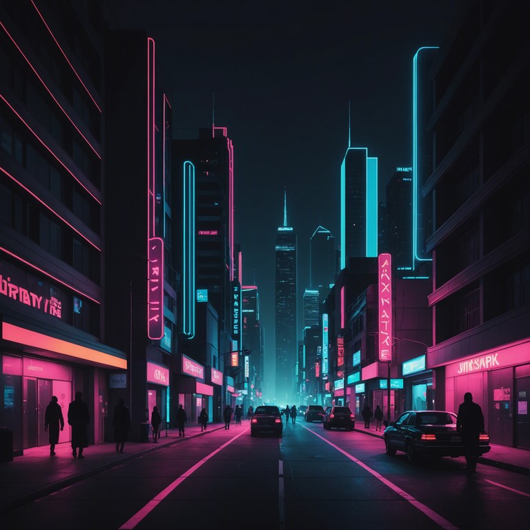 In this track, the gripping essence of a cyberpunk cityscape is captured through gritty electronica, blending deep bass lines with the atmospheric tension of nocturnal urban life. The music evokes a journey through shadowy alleys under the neon lights of an ever awake city.