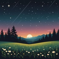 soft, mellow, rhythmic beats under a night sky