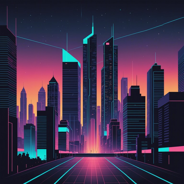 A vibrant journey through a futuristic soundscape, neon dreams ascend combines pulsating rhythms with uplifting melodic syntheses to evoke a sense of hope and progress within a neon lit cyberpunk universe.