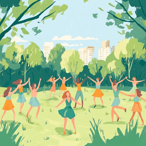 An exuberant and bright waltz featuring joyful melodies and lively rhythms, evoking images of a sunny afternoon in a park where people are filled with joy and movement under the warm sun.