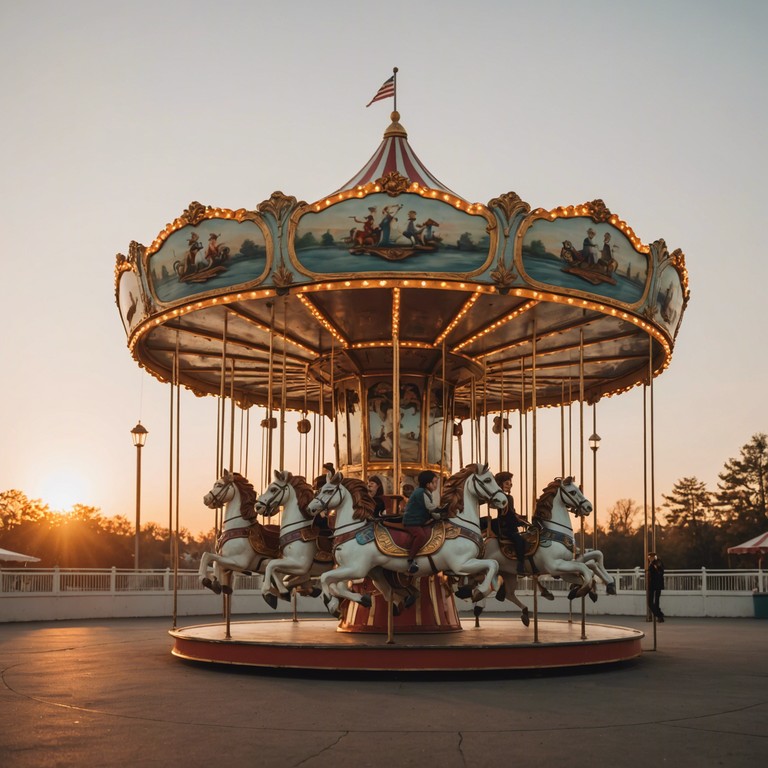 Delve into a delightful musical throwback that captures the spirit of a 70s summer fair with its optimistic and bright synthesizer led melody. This track embodies the innocence and excitement of a day spent whirling on rides under a sunny sky.