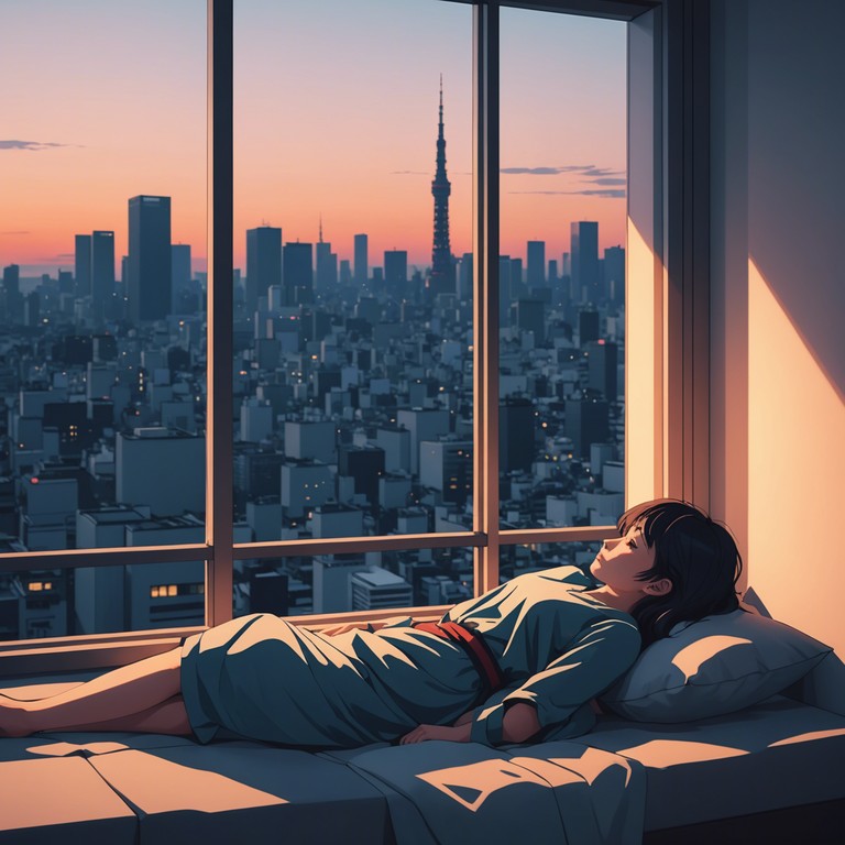 This track captures the essence of a tranquil evening in tokyo as soft j pop melodies flow gently over minimalist beats, creating a serene soundscape that soothes the soul.