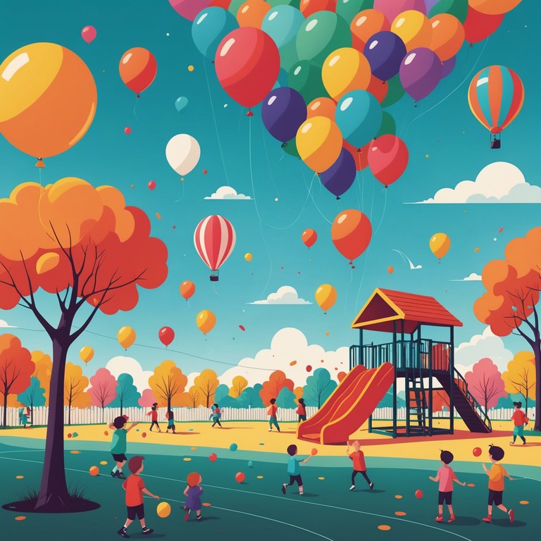 A delightful, lighthearted track designed specifically to evoke joy and encourage play among young listeners. The composition uses bright, resonant instrumental tones to create an atmosphere of a sunlit park filled with laughing children.