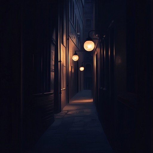 A haunting instrumental track featuring raw, gritty guitar riffs reminiscent of an eerie midnight walk down a desolate alley. The heavy yet slow pace, coupled with minor chord progressions, evokes a feeling of lurking danger and suspense. Background percussion adds to the menacing atmosphere, making the listener feel constantly on edge.