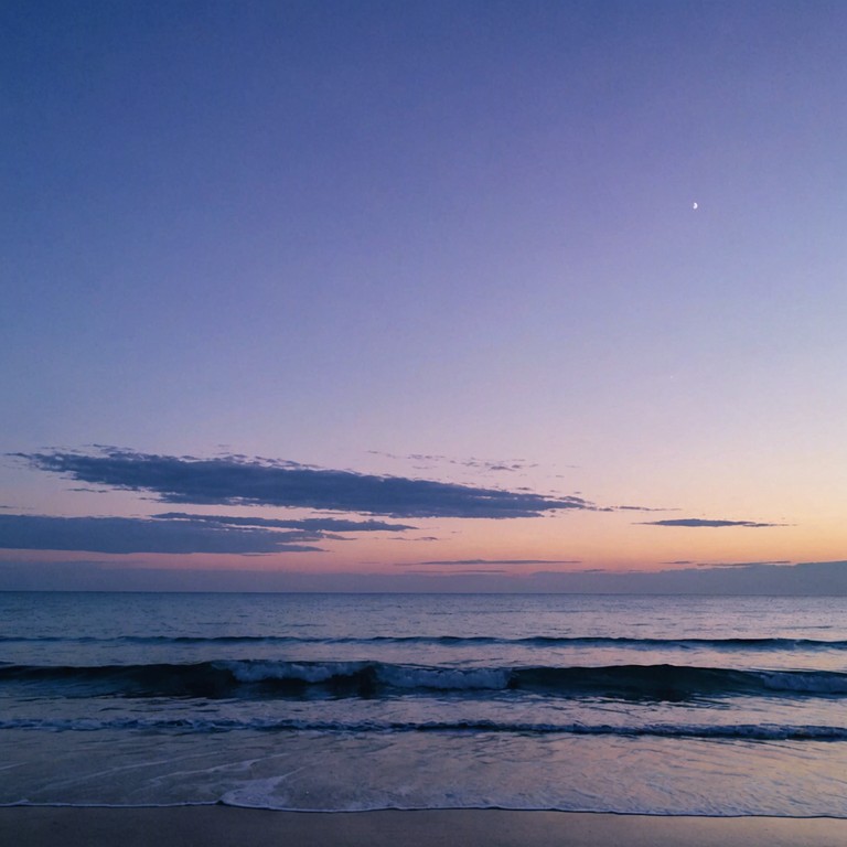 Imagine a serene voyage across a metaphorical ocean under a violet sky. This track combines airy synths with the natural sound of ocean waves, evoking a sense of vastness and mystery. Designed as a soothing yet mystifying journey through sound, it captures the essence of evening turns to night with a gentle, flowing rhythm and immersive texture.
