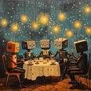 whimsical disco tune with quirky melodies and robotic dance beats