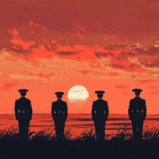 A poignant and reflective instrumental piece capturing the somber moments of soldiers bidding farewell to their comrades. The violin leads with hauntingly slow and drawn out melodies, supported by soft percussion and minimalistic arrangements, conveying the profound mixture of honor and sorrow. Suitable for a reflective military tribute.
