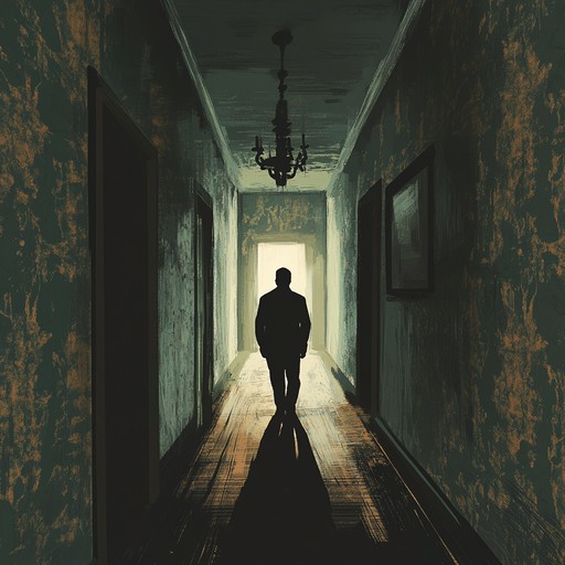 In an abandoned victorian mansion, ethereal whispers interlace with a solitary, haunting melody played on a theremin, creating a soundscape filled with tension and suspense. The music echoes through the dilapidated halls, each note chillingly resonating with the whispers of the mansion's spectral residents, evoking a tale of unresolved mysteries and ghostly presences.