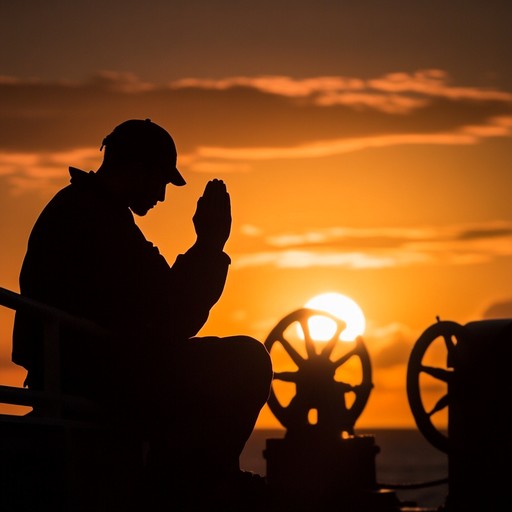 Evocative instrumental blending folk melodies and naval themes, honoring sailors’ faith and courage at sea