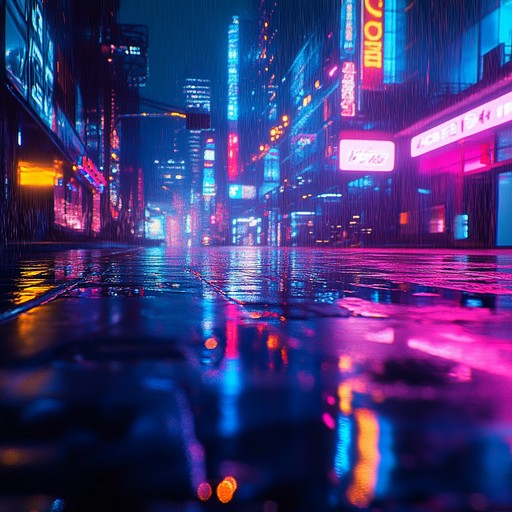 This track captures a tranquil cyberpunk city at midnight, with mellow synth textures and calming rhythms to transport the listener to a reflective, futuristic atmosphere