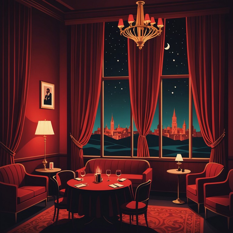 An instrumental track characterized by gentle piano playing that evokes the elegance and relaxed atmosphere of a late night cabaret. Perfect for unwinding after a long day, the music complements a setting where soft lighting and intimate conversations abound. The soothing tones offer a blend of tranquility and subtle excitement, ideal for a peaceful evening indoors.