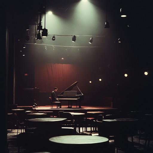 Imagine a rainy evening in a dim café where the blend of mournful piano and tapping rhythms tell a story of lost love and yearning, creating an emotionally rich soundscape.