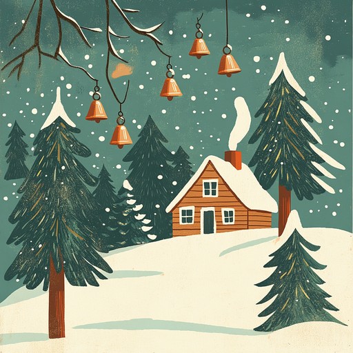 Charming bells creating a joyful atmosphere that captures the essence of a festive winter wonderland, with merrymaking and holiday cheers echoing through the snowy landscape, bringing smiles and warmth to all