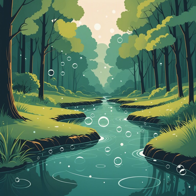 Alternate description: a delightful piano composition that paints a musical picture of bubbles dancing along the surface of a lively stream, encapsulating the joy and serenity found in nature’s simplicity.