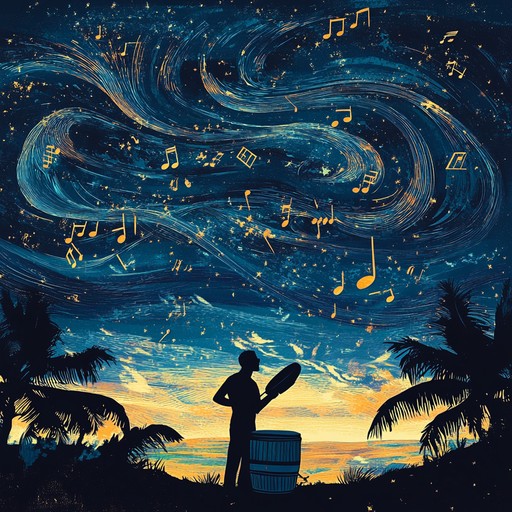 An epic instrumental piece blending traditional afro cuban rhythms with sweeping orchestral arrangements, evoking the feeling of dancing under the starlit caribbean night sky. Percussive energy meets melodic grandeur, creating a journey through vibrant culture and timeless beauty.