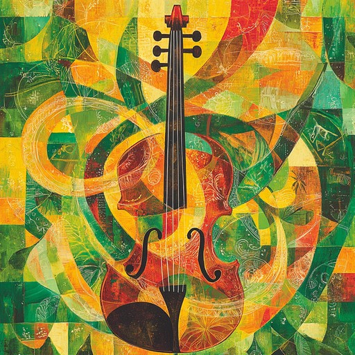 An exuberant instrumental track blending reggae rhythms with energetic celtic fiddle, creating a unique fusion that evokes joy and ecstasy, inviting listeners to dance and celebrate.