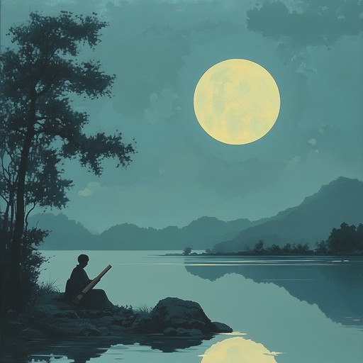 A sorrowful instrumental piece blending traditional japanese koto melodies with contemporary ambient soundscapes, evoking a sense of isolation and longing under the moonlight.