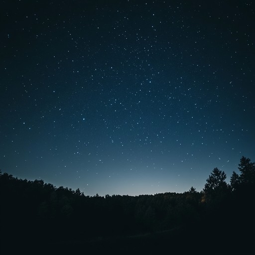 A floating, ethereal piece blending ambient textures with smooth jazz saxophone melodies, invoking the serene beauty of a starlit sky on a quiet summer night. The music ebbs and flows with gentle, drifting improvisations and whispering brush strokes on the drums, creating an otherworldly yet comforting atmosphere.