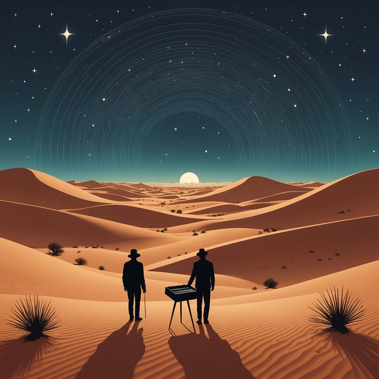 Imagine a calm night in the sahara, under a star filled sky, as soft music from a kalimba melds with distant sounds of the desert, bringing soothing peace and a sense of deep connection to the vast world around.