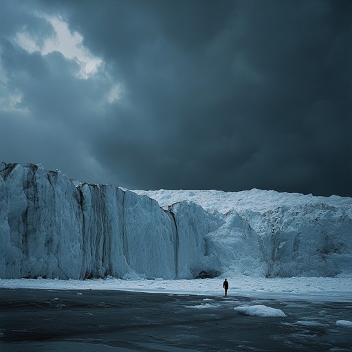 An ominous instrumental blending chilling wind instruments with deep electronic pulses. The track weaves a tapestry of sound that evokes the mystery and desolation of icy realms. Atmospheric layers build an eerie ambience, drawing the listener into a haunting, frozen world.