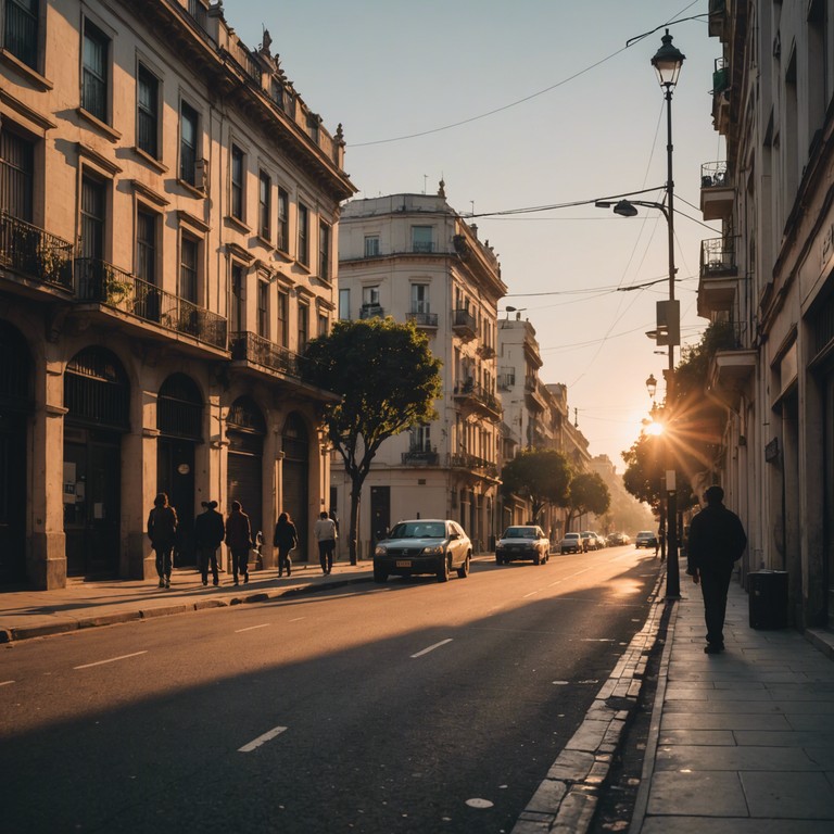 A vibrant tango track that brings the energy and promise of the early morning to life, featuring an accordion leading a dance that signifies starting anew. Perfect for a scene depicting the hustle and bustle of early risers getting ready to tackle the day with vigor and optimism.