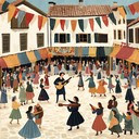 upbeat medieval tune evoking joy and festivity in town square