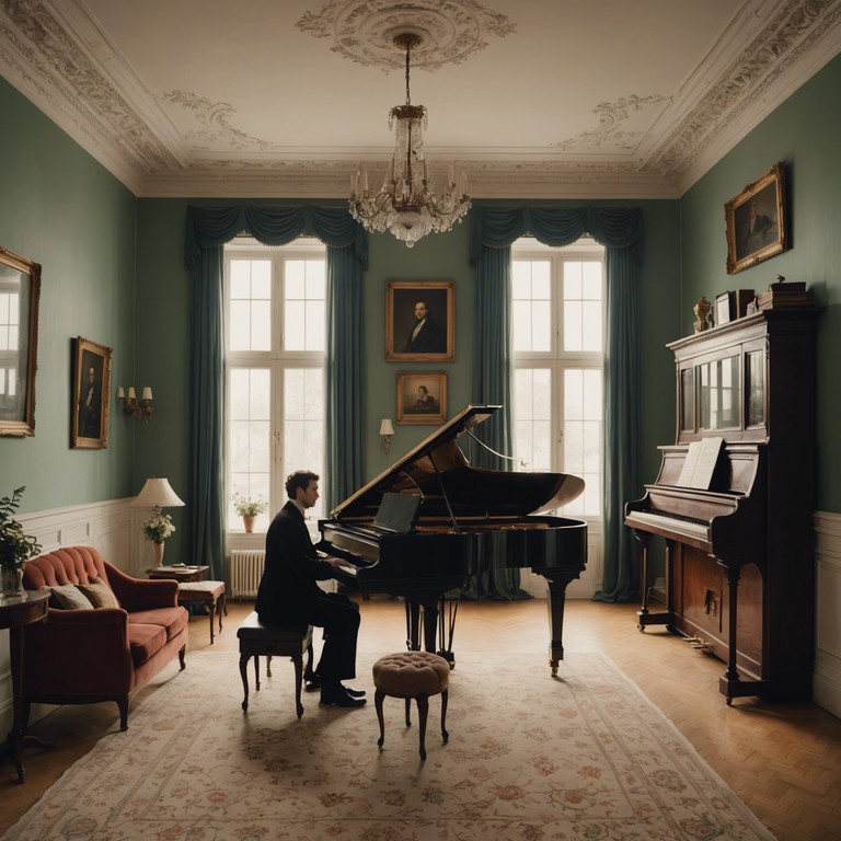 In a decadently old room filled with paintings of unknown ancestors and heavy wooden furniture, a single accordion player casts a spell of melodies that blend with an aura of nostalgia and mystery. The echo of each note seems to tell a story, interweaving the listeners' secrets with the lore of the past in this almost sacred gathering. In a decadently old room filled with paintings of unknown ancestors and heavy wooden furniture, a single accordion player casts a spell of melodies that blend with an aura of nostalgia and mystery. The echo of each note seems to tell a story, interweaving the listeners' secrets with the lore of the past in this almost sacred gathering.